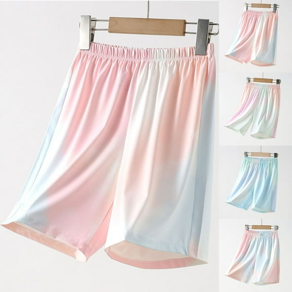 Summer Saving Clearance! WRKEKC Girls Shorts,Tie Children's Medium To Large Children's Drying Pants Summer Thin Pants for Boys and Girls Ice Silk Casual Sunscreen and Mosquito Proof Pants