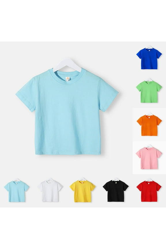 Girls T-shirts,Toddler Baby Boys Girl Comfortable Solid Color Short Sleeve T-shirt Top