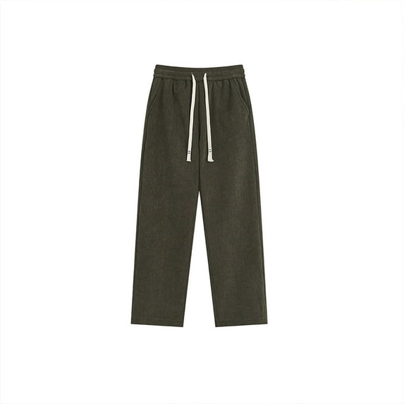 Summer Saving Clearance! WRKEKC Mens Chinos Pants,Men's Brief Corduroy Solid Color Elastic Waist Straight Oocket Thin Velvet Pants