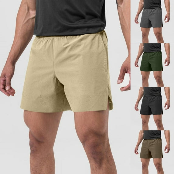 WRKEKC Mens Gym Shorts, Summer Shorts for Men, Men Casual Comfy Solid Pocket Bandage Drawstring Half Shorts Pants XL