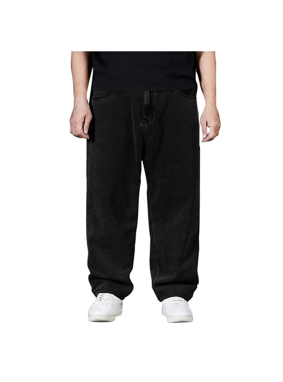 Jeans for Men Denim Straight Leg Wide Leg Jeans for Men Casual Trendy Mens Denim Pants with Relaxed Fit