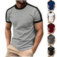 thumbnail image 1 of WRKEKC Summer Men's T-Shirts Stylish Casual Crew Neck Short Sleeve Shirt Athletic for Gym Workout Fitness Training, 1 of 8