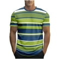 thumbnail image 1 of WRKEKC Men's T-Shirts Striped Graphic Print Athletic Pullover Short Sleeve Crew Neck Shirt for Sports Daily Outfits, 1 of 3