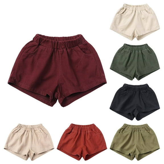 Summer Saving Clearance! WRKEKC Shorts for Girls,Toddler Kids Boys Girls Fashion Cute Solid Color Soft Pants Outdoors Home Wear Shorts