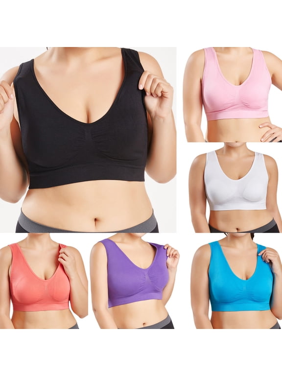 Sports Bras for Women Seamless Wirefree Full Coverage Plus Size Sports Bra Comfortable for Yoga Gym Daily Wear