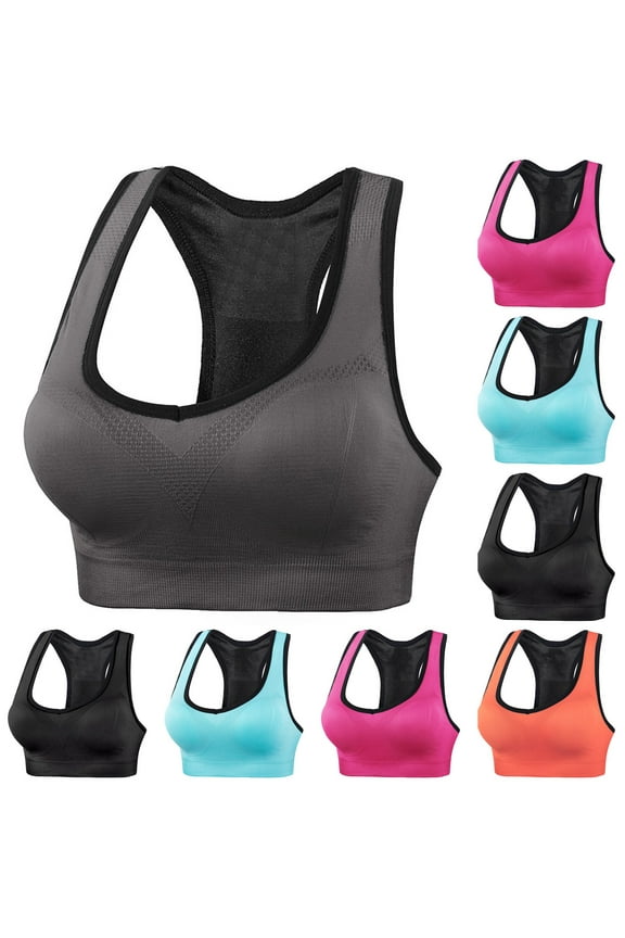 Sports Bras for Women High Support, Wireless Bras for Women, Women's Solid Color Back Beauty Sports Bra Thin Belt Shockproof Underwear