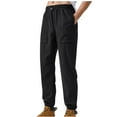 thumbnail image 1 of WRKEKC Mens Solid Color Ice Silk Lightweight Outdoor Cargo Pants Loose Cuffed Casual Joggers Cool Feel Long Trousers for Sports Daily, 1 of 2