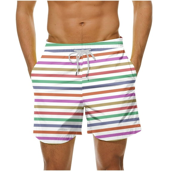 Summer Saving! WRKEKC Swim Shorts Men,Men's Summer Loose Beach Shorts Pocket Swimming Pants