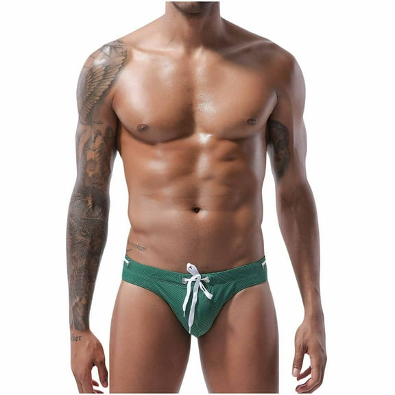 Summer Saving! WRKEKC Swimming Trunks for Men,Men's Briefs Low-Rise Bikini Beach Briefs Swimming Trunks