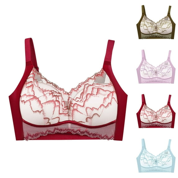 WRKEKC Wireless Bras for Women, 3PC Women's No Steel Ring Lactation Bra Back Adjustment Yoga Running Bra