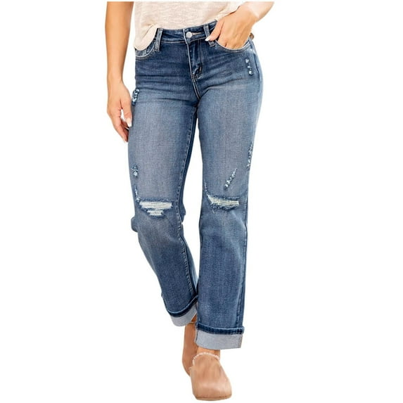 Summer Saving Clearance Women's Jeans Women's Pocket Low Rise Skinny Denim Pants Gift for Women, S-XL