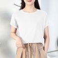 thumbnail image 1 of Summer Saving Womens Tops, Xunlbb Women's Casual Oversize Solid Color Round-Neck Hooded Short Sleeve T-shirt Tank(White,XXXL), 1 of 3