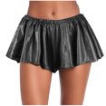 thumbnail image 1 of Summer Saving Clearance! Xixinqiwan Women's Metallic Mini Skirt Sexy Shiny Pleated Skater Low Rise Super Short Skirts for Festival Costumes, Rave Party, 1 of 5