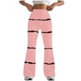 thumbnail image 1 of Summer Saving Clearance! Zpanxa Yoga Pants Women, Women Tight Fitting Hip Hugging Shapewear Striped Flared Pants Yoga Pants Pink R S, 1 of 7