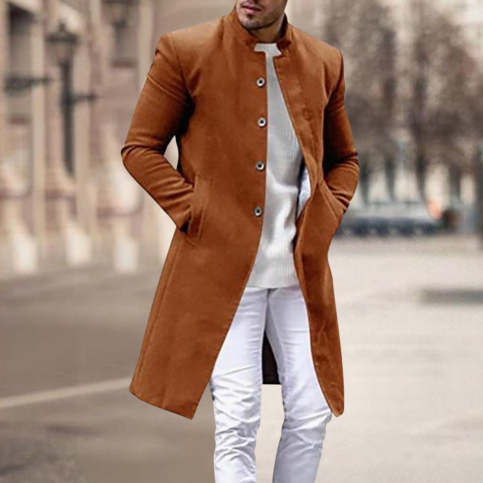 Summer Saving!Father Day Sale Deals!Mens Trench Coat Full Length