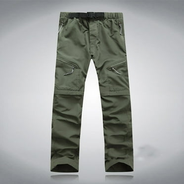 Summer Saving!Father Day Sale Deals!YANHAIGONG Outdoor Quick Dry Pants Men Detachable,Mens Hiking Pants Lightweight Quick Dry Convertible Zip Off Fishing Safari Camping Travel Pants Thin Trousers
