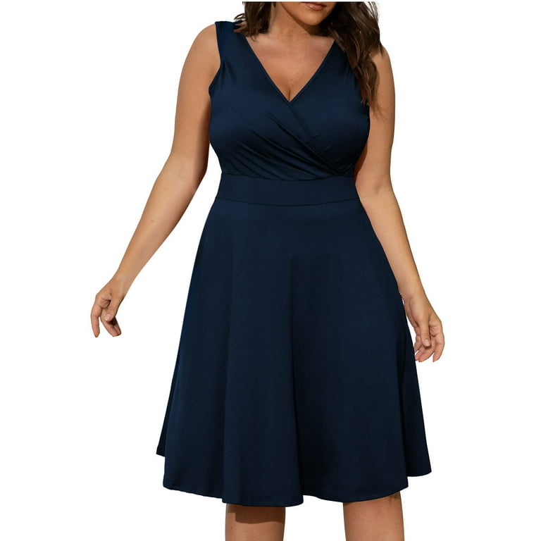 3/4 sleeve Print Knee length V neck High waist Plus size casual Dresses 3/4 sleeve Print Knee length V neck High waist Plus size casual Dresses