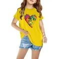 thumbnail image 1 of Summer Saving!Girls Tops KkSLirnhs Toddler Kids Boys Girls Cotton T-shirt Fashion Cute Round Neck Print Tee Short Sleeve Top 3 Years Yellow, 1 of 5