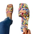 thumbnail image 1 of Summer Saving HWRETIE Shower Sandals,Popular New Low Heel Flat Sandals Pring/Summer Women's Graffiti Candy Colors Fashion Shoes Slippers Multicolor (40), 1 of 7