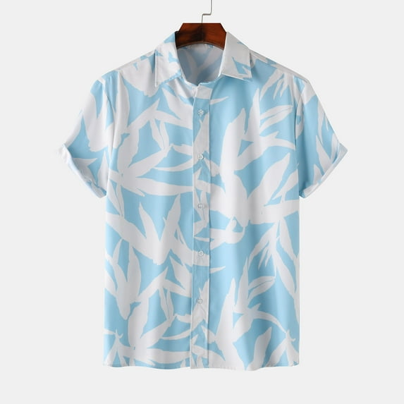 Summer Hawaiian Shirts for Men Vintage,Men's Short Sleeve Button Down Vintage Bowling Shirts,Hawaiian Casual Printed Beach Shirt Summer Regular Fit Top,Mens Floral Beach Shirts Wrinkle Free