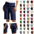 thumbnail image 1 of Summer Saving! Meichang Bermuda Shorts for Women Dressy Casual Summer High Waisted Chino Shorts Knee Length Pull On Straight Leg Khaki Shorts with Pockets, 1 of 9