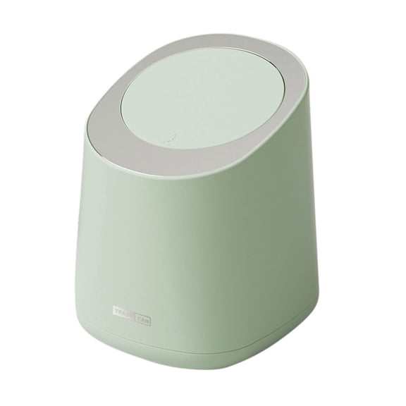 Summer Saving! SHENGXINY Small Trash Can with Lid 13x14x17cm Mini Countertop Trash Can With A Rolls Of Trash Bags, Waste Can With Press Type Lid, Desktop Trash Can Applicable For Indoor Green
