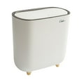 thumbnail image 1 of Summer Saving! SHENGXINY Trash Can with Lid 28x28x15cm Automatic Bathroom Trash Can Adsorption Garbage Can With Press-Top Lid Plastic Slim Wastebasket For Indoor/Outdoor 1.5 Gallon White, 1 of 9