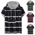 thumbnail image 1 of Summer Saving!Short Sleeve Hoodies for Men with Front Pocket,Lightweight Stripe Gradient Hoodie for Men,Casual 2024 Summer Basic T-Shirts Men,Casual Round Neck Pullover Fitness Sports T Shirt Blouse, 1 of 5