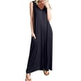 thumbnail image 1 of Summer Sleeveless Jumpsuits for Women,Womens Wide Leg Jumpsuit Plus Size,Sleeveless Jumpsuits for Women Casual Scoop Neck Casual Tank Rompers Loose Wide Leg Stretchy Overalls with Pockets, 1 of 6