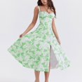 thumbnail image 1 of Summer Summer Dresses for Women 2025 Casual Trendy,Women Maxi Dress Spaghetti Strap Spring Casual Boho V Neck Split Beach Long Flowy Dresses Trendy,Womens Boho Floral Midi Dresses Plus Size, 1 of 3