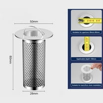 TOPRenddon Stainless Steel Floor Drains Filter Screen Cover Basin Drainage Pipe Bathroom Sink Basin Repellent Device