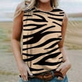 thumbnail image 1 of Summer Saving Usmisi Tank Tops Floral Print Crewneck Sleeveless T Shirts for Women Plus Size Casual Summer Racerback Vest Blouse Khaki XXL Up to 65% off, 1 of 5