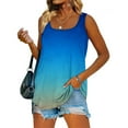 thumbnail image 1 of Summer Saving Usmisi Tank Tops Gradient Scoop Neck Sleeveless T Shirts for Women Comfy Lightweight Loose Ladies Vest Blouse Sky Blue M Up to 65% off, 1 of 5