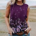 thumbnail image 1 of Summer Saving Usmisi Tank Tops Sunflower Print Crewneck Sleeveless T Shirts for Women Plus Size Casual Summer Racerback Vest Blouse Purple XL Up to 65% off, 1 of 5