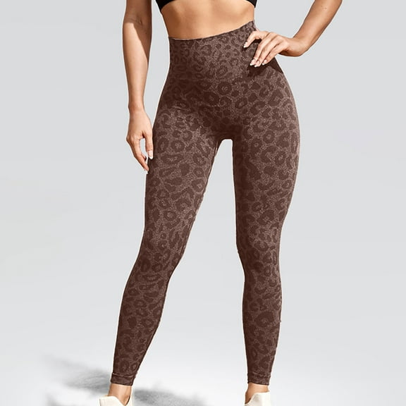 Summer Saving Wycnly Yoga Pants for Women Womens Yoga Leggings Sexy Leopard Print Slim Stretchy Workout Sports Pants Fashion High Waist Lightweight Fitness Gym Legging Pants Under $5