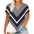 thumbnail image 1 of Summer Saving Wycnly Cute Tops for Women Floral Print V-Neck Short Sleeve T shirts Summer Plus Size Fashion Petal Sleeve Loose Breathable Tunic Blouses Black XXXL Clothes, 1 of 5