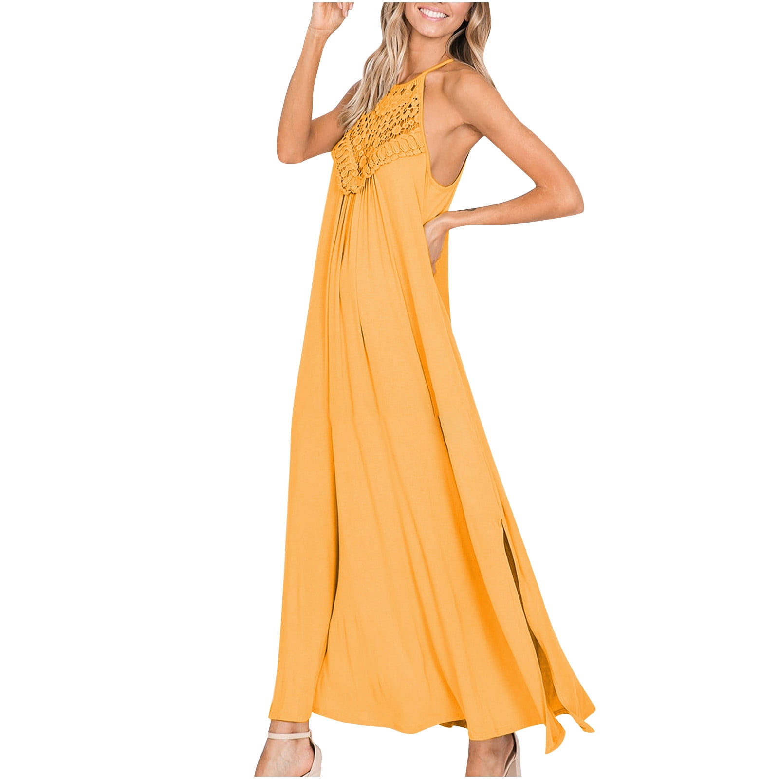 Elegant Formal Solid Patchwork Halter Evening Dress Dresses Elegant Formal Solid Patchwork Halter Evening Dress Dresses