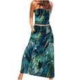 thumbnail image 1 of Summer Saving Wycnly Dresses for Women Beach Boho Elastic Waist Strapless Maxi Sundress with Pocket Sleeveless Tube Top Striped Print Summer Long Formal Dress Blue XL, 1 of 5