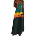 thumbnail image 1 of Summer Saving Wycnly Summer Dresses for Women Beach Hawaiian Style Loose Swing Spaghetti Strap Maxi Dresses 2024 Short Sleeve V-Neck Sunset Print Long Formal Dress Green XXL, 1 of 5