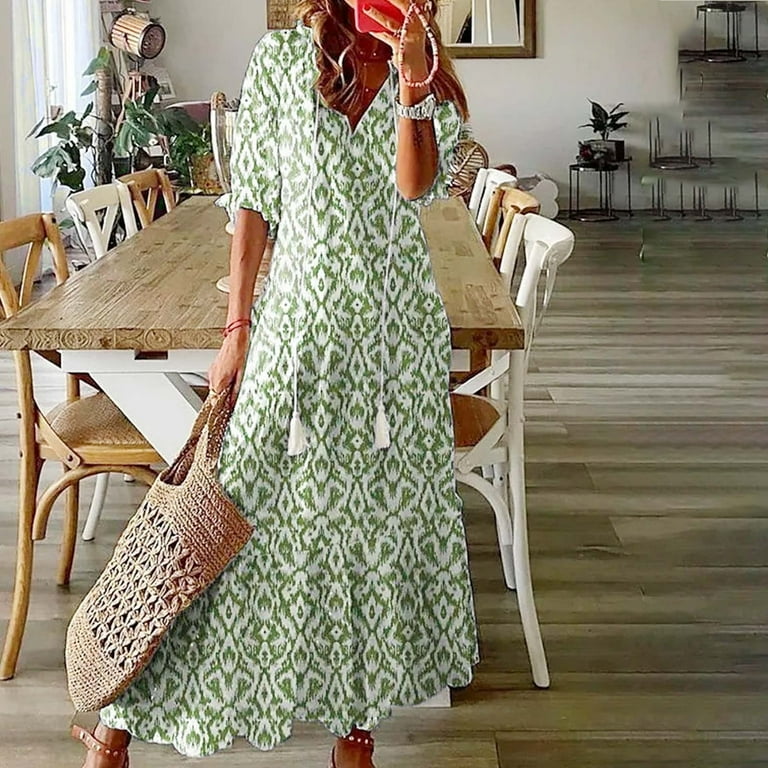 Casual Geometric Print Patchwork V Neck Sling Dresses Casual Geometric Print Patchwork V Neck Sling Dresses