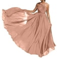 thumbnail image 1 of Summer Saving Wycnly Formal Dresses for Women Wedding Guest Party Empire Waist Flowy Swing Formal Maxi Dresses Halter Sleeveless Solid 2024 Summer Long Dress Beige s, 1 of 7