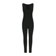 thumbnail image 1 of Wycnly Rompers for Women Comfy Knitted Ribbed Workout Sports Yoga Slim Jumpsuits Casual Crewneck Sleeveless Formal Solid Long Womens Jumpsuits on, 1 of 5
