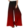 thumbnail image 1 of Wycnly on Sale Pants for Women Womens Linen Pants Summer Fashion Gradient Print Loose Wide Leg Palazzo Long Pants Casual Elastic Waist Ladies Trousers, 1 of 4