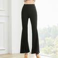 thumbnail image 1 of Wycnly Pants for Women Womens Yoga Legging Solid High Waist Stretchy Workout Sports Fashion Flared Pants Plus Size Slim Fitness Gym Long Pants Trousers, 1 of 7