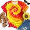thumbnail image 1 of Summer Saving Wycnly Shirts for Women Fashion Lightweight Loose Fit Workout Tops Summer Casual Crewneck Short Sleeve Tie-Dye Print Ladies Blouses Yellow s, 1 of 3