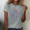 thumbnail image 1 of Summer Saving Wycnly Shirts for Women Plus Size Loose Independence Patriotic Pullover Tops Summer Casual Round Neck Short Sleeve Fireworks Graphics Ladies Blouses Gray XL, 1 of 4
