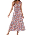 thumbnail image 1 of Summer Saving Wycnly Summer Dresses for Women Beach Fashion Elastic Waist A Line Tank Sundress 2024 Sleeveless V-Neck Floral Print Long Formal Dress Black m, 1 of 7