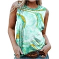 thumbnail image 1 of Summer Saving Wycnly Tank Top for Women Leopard Print Round Neck Sleeveless T Shirts Plus Size Casual Summer Racerback Vest Blouse Green XL Up to 65% off, 1 of 5
