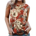thumbnail image 1 of Summer Saving Wycnly Tank Top for Women Leopard Print Round Neck Sleeveless T Shirts Plus Size Casual Summer Racerback Vest Blouse Red S Up to 65% off, 1 of 5