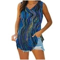 thumbnail image 1 of Summer Saving Wycnly Tank Tops for Women Vintage Lightweight Comfy Tunic Tee Tops Summer Leopard Print V-Neck Sleeveless Shirts Fashion Blouses Navy m, 1 of 6